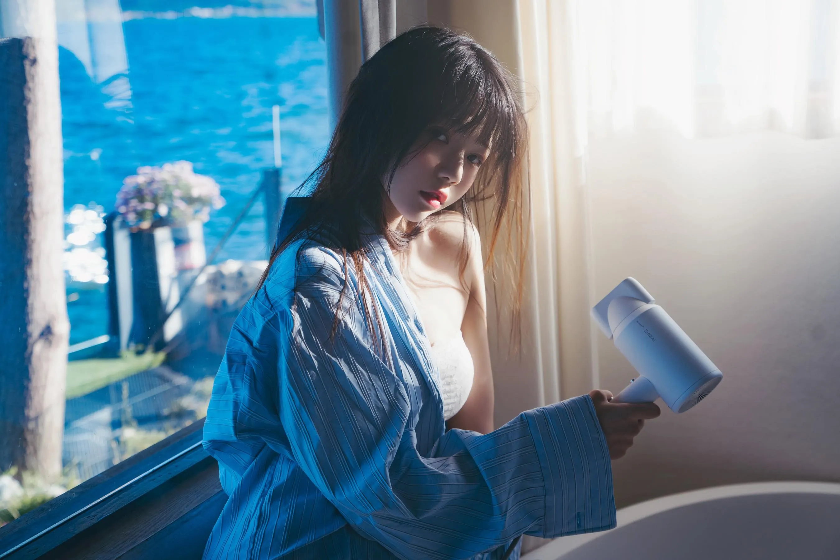 桜桃喵 – NO.159 蓝衬衫 [45P]插图7
